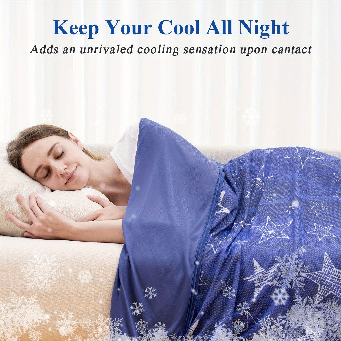 1 Pc Orhopui Cooling Blanket with Double Sided Cold Effect Bed Throw for Hot Sleepers Night Sweats, Skin-Friendly, Breathable, Always Stays Cold, Best Gift Idea - Hiccupzz