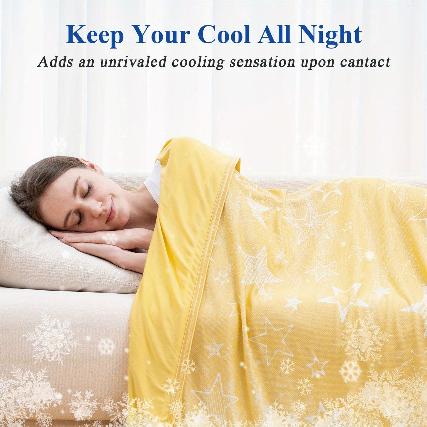 1 Pc Orhopui Cooling Blanket with Double Sided Cold Effect Bed Throw for Hot Sleepers Night Sweats, Skin-Friendly, Breathable, Always Stays Cold, Best Gift Idea - Hiccupzz