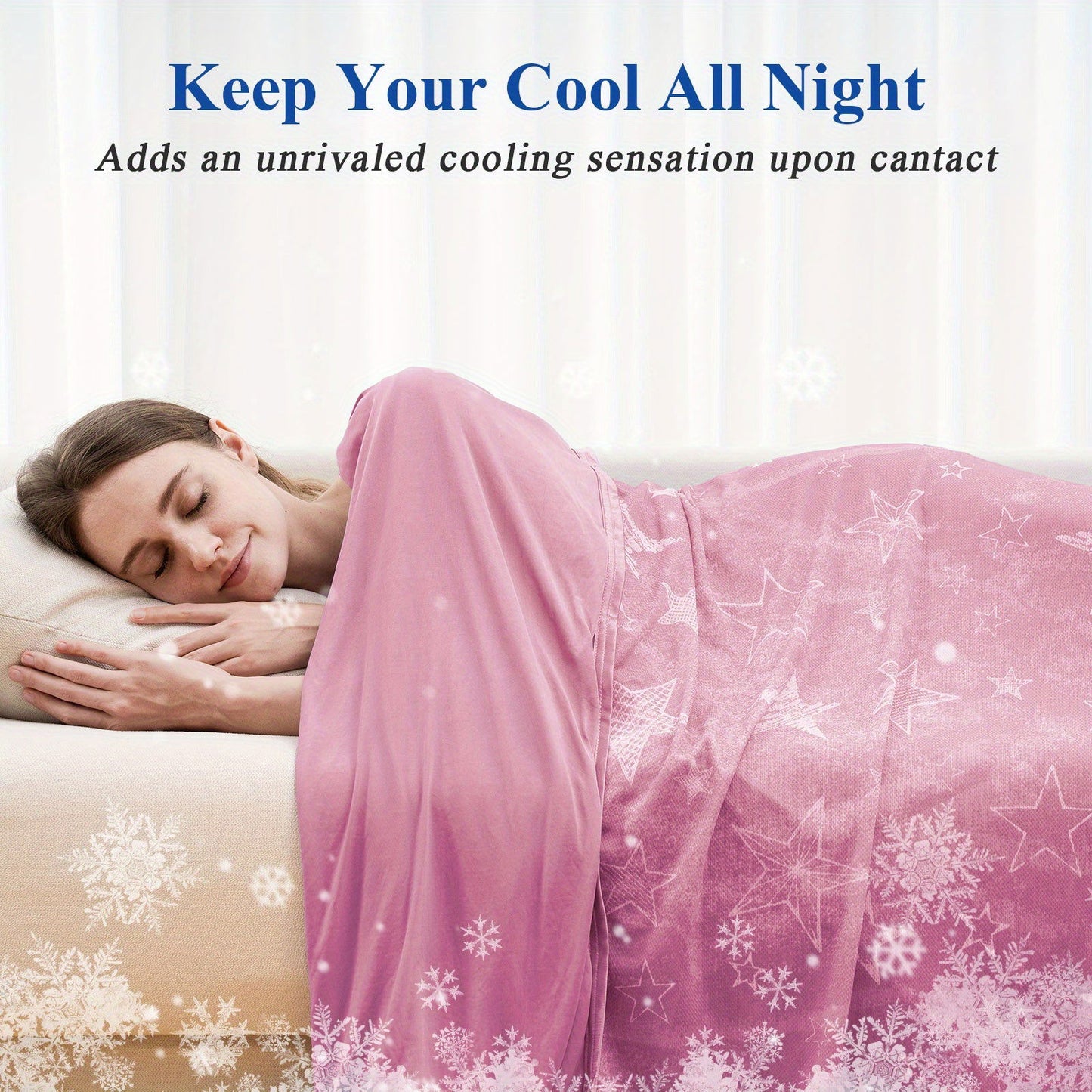1 Pc Orhopui Cooling Blanket with Double Sided Cold Effect Bed Throw for Hot Sleepers Night Sweats, Skin-Friendly, Breathable, Always Stays Cold, Best Gift Idea - Hiccupzz