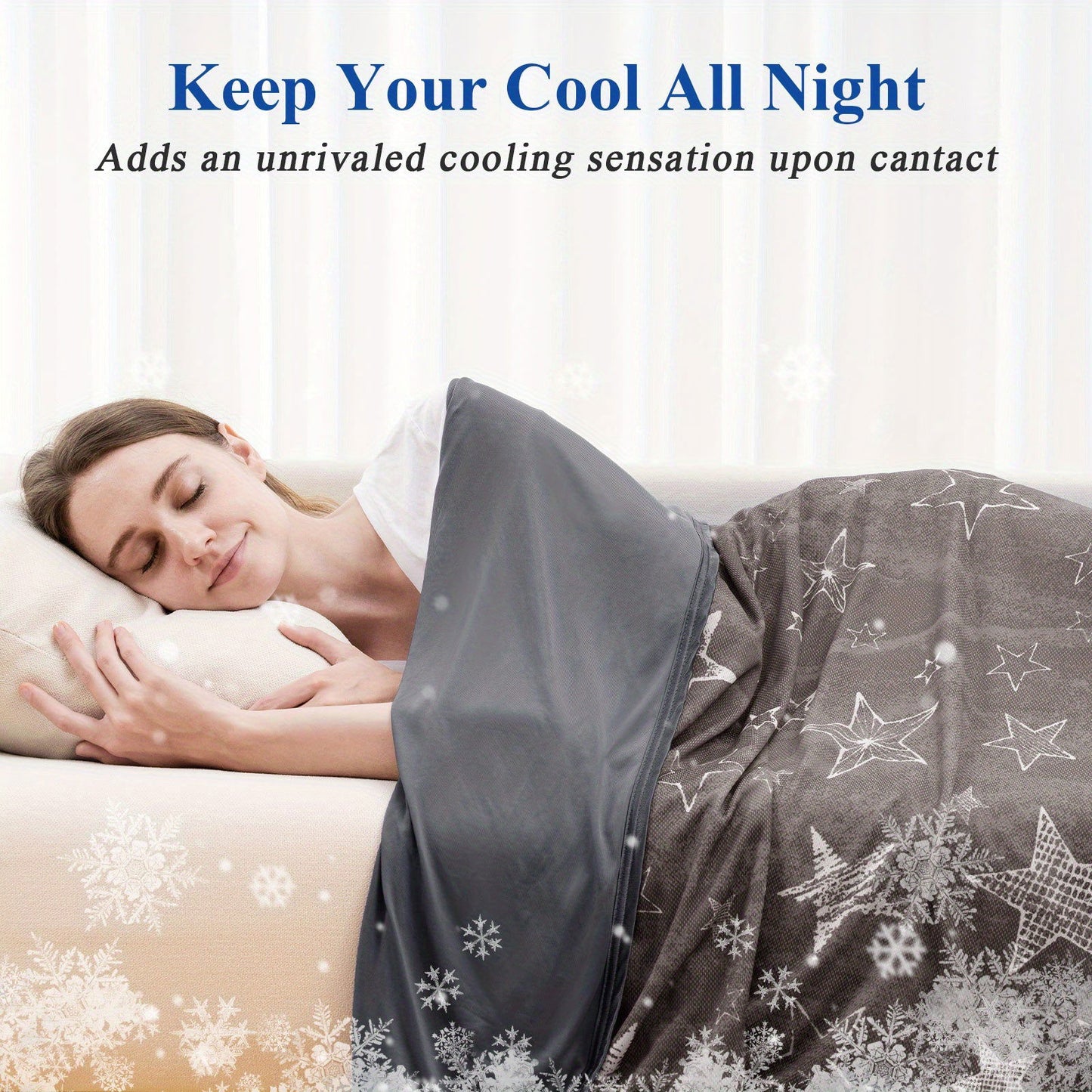 1 Pc Orhopui Cooling Blanket with Double Sided Cold Effect Bed Throw for Hot Sleepers Night Sweats, Skin-Friendly, Breathable, Always Stays Cold, Best Gift Idea - Hiccupzz
