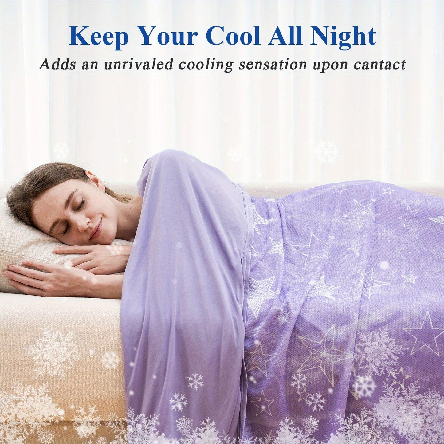 1 Pc Orhopui Cooling Blanket with Double Sided Cold Effect Bed Throw for Hot Sleepers Night Sweats, Skin-Friendly, Breathable, Always Stays Cold, Best Gift Idea - Hiccupzz