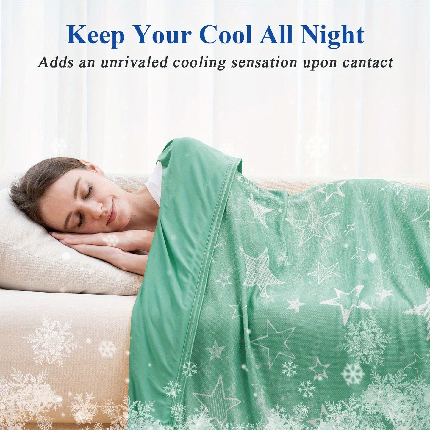 1 Pc Orhopui Cooling Blanket with Double Sided Cold Effect Bed Throw for Hot Sleepers Night Sweats, Skin-Friendly, Breathable, Always Stays Cold, Best Gift Idea - Hiccupzz