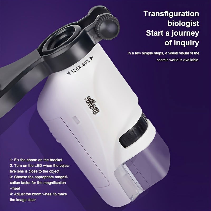 1 Pc Portable Microscope - Explore Nature's Wonders, Ideal Educational Gift & School Supply - Hiccupzz