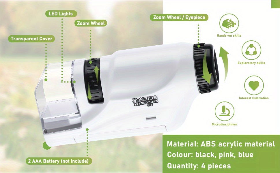 1 Pc Portable Microscope - Explore Nature's Wonders, Ideal Educational Gift & School Supply - Hiccupzz
