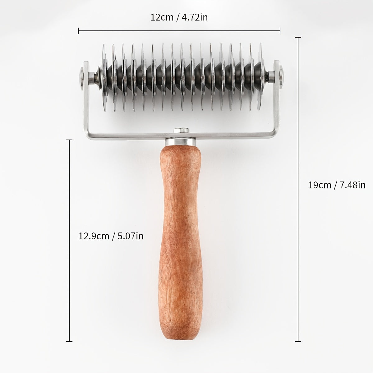 1 Pc, Stainless Steel Dough Cutter with Wood Handle - Perfect for Cookies, Pies, Pizza, Bread, and Pastries - Essential Baking Tool for Your Kitchen - Hiccupzz