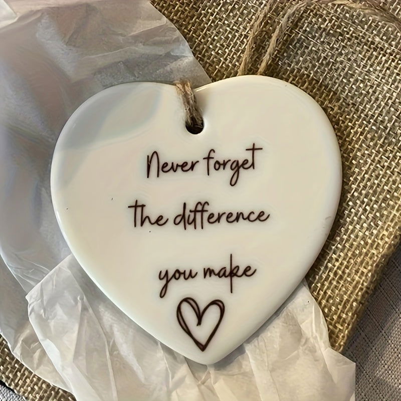 1 Pc Thank You Gift – "Never Forget the Difference You Make" Heart Gift for Friends - Hiccupzz