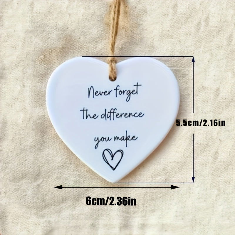 1 Pc Thank You Gift – "Never Forget the Difference You Make" Heart Gift for Friends - Hiccupzz
