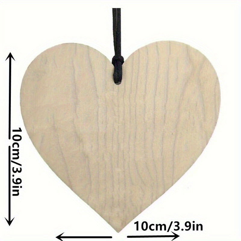 1 Pc Wooden Heart-Shaped Hanging Sign (10cm) – Friendship Plaque for Home Decor and Gifts - Hiccupzz