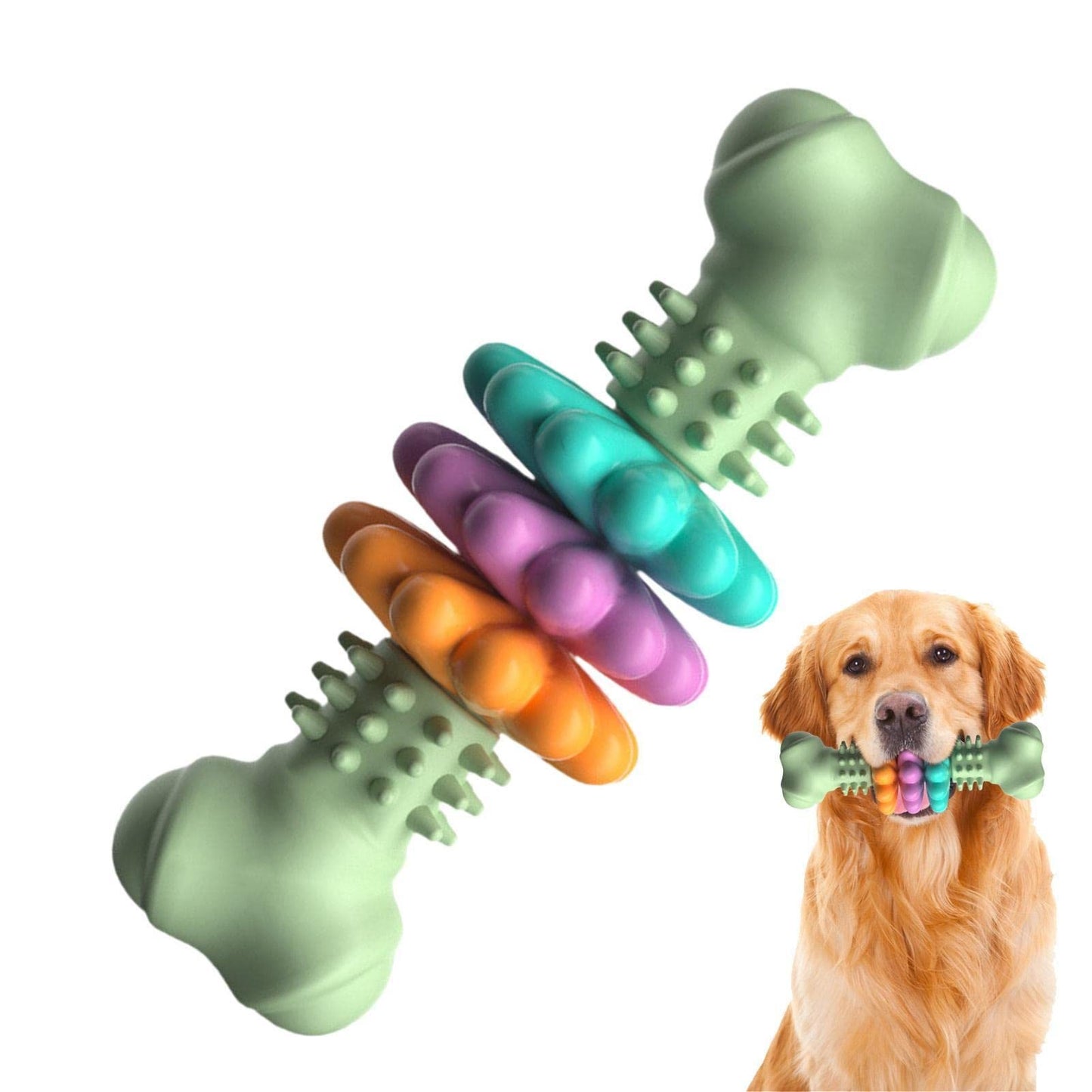 Dog Chew Toy Dog Bone Type Dogs Teeth Cleaning Toys Indestructible TPR Bone Chewing Bite Resistant Teething Toys Pet Products - Hiccupzz