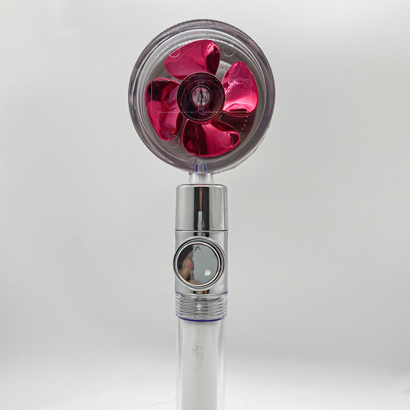 Shower Head Water flow 360 Degrees Rotating With Small Fan ABS Rain High Pressure Spray Nozzle Bathroom Accessories - Hiccupzz