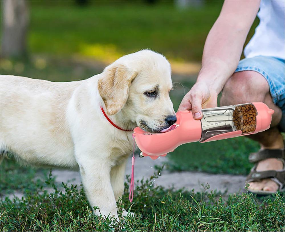 Pet Water Bottle Feeder Bowl Garbage Bag Storage Portable Pet Outdoor Travel 3 In 1 Dog Water Bottle - Hiccupzz