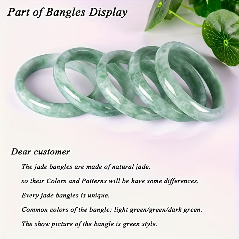 Natural Jade Bangle Bracelet For Women Men, Retro Chinese Style Bracelet - Hiccupzz