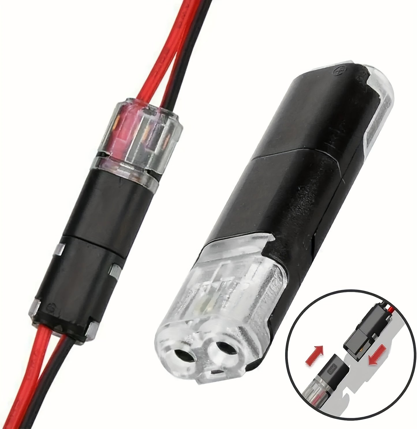 50 Pcs Quick Splice Solderless Connectors - 2-Pin Dual Way for LED Strips, Car, Low Voltage Applications