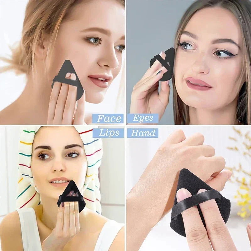 2/6PC Triangular Powder Puff Dry Powder Wet and Dry Makeup Setting Powder Puff Makeup Sponge Air Cushion Beauty Makeup Tools - Hiccupzz