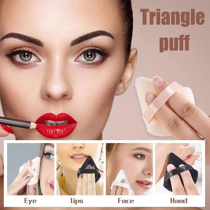 2/6PC Triangular Powder Puff Dry Powder Wet and Dry Makeup Setting Powder Puff Makeup Sponge Air Cushion Beauty Makeup Tools - Hiccupzz