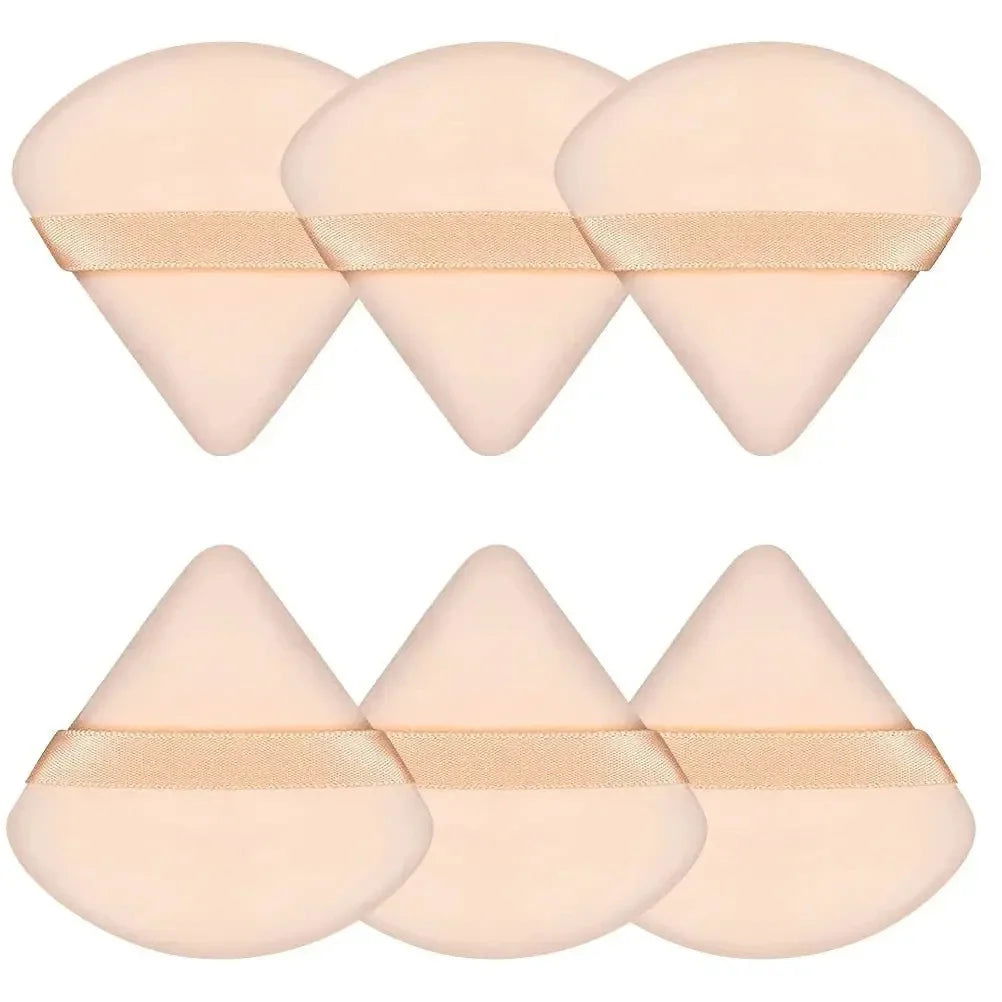 2/6PC Triangular Powder Puff Dry Powder Wet and Dry Makeup Setting Powder Puff Makeup Sponge Air Cushion Beauty Makeup Tools - Hiccupzz
