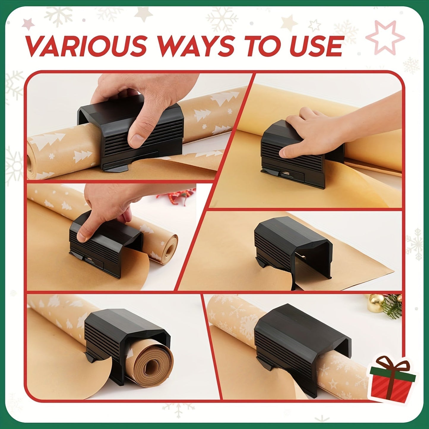 2-Pack Wrapping Paper Cutter Set – Black | Ideal for Christmas Gift Wrapping, Birthday Gifts, Crafting, and Cutting Paper Rolls - Hiccupzz