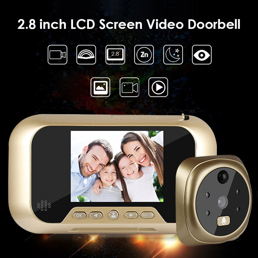 2.8 Inch Infrared Night Vision Camera Video Intelligent Electronic Peephole Visual Peephole Doorbell - Hiccupzz