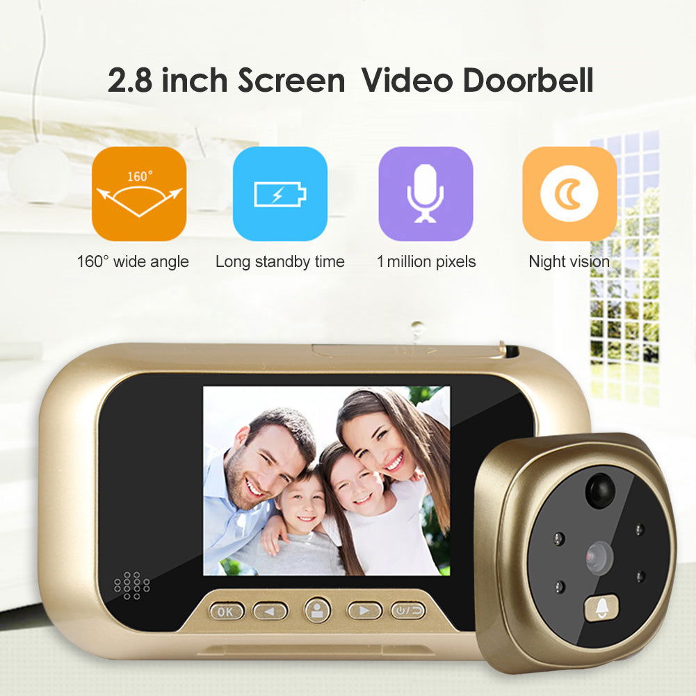 2.8 Inch Infrared Night Vision Camera Video Intelligent Electronic Peephole Visual Peephole Doorbell - Hiccupzz