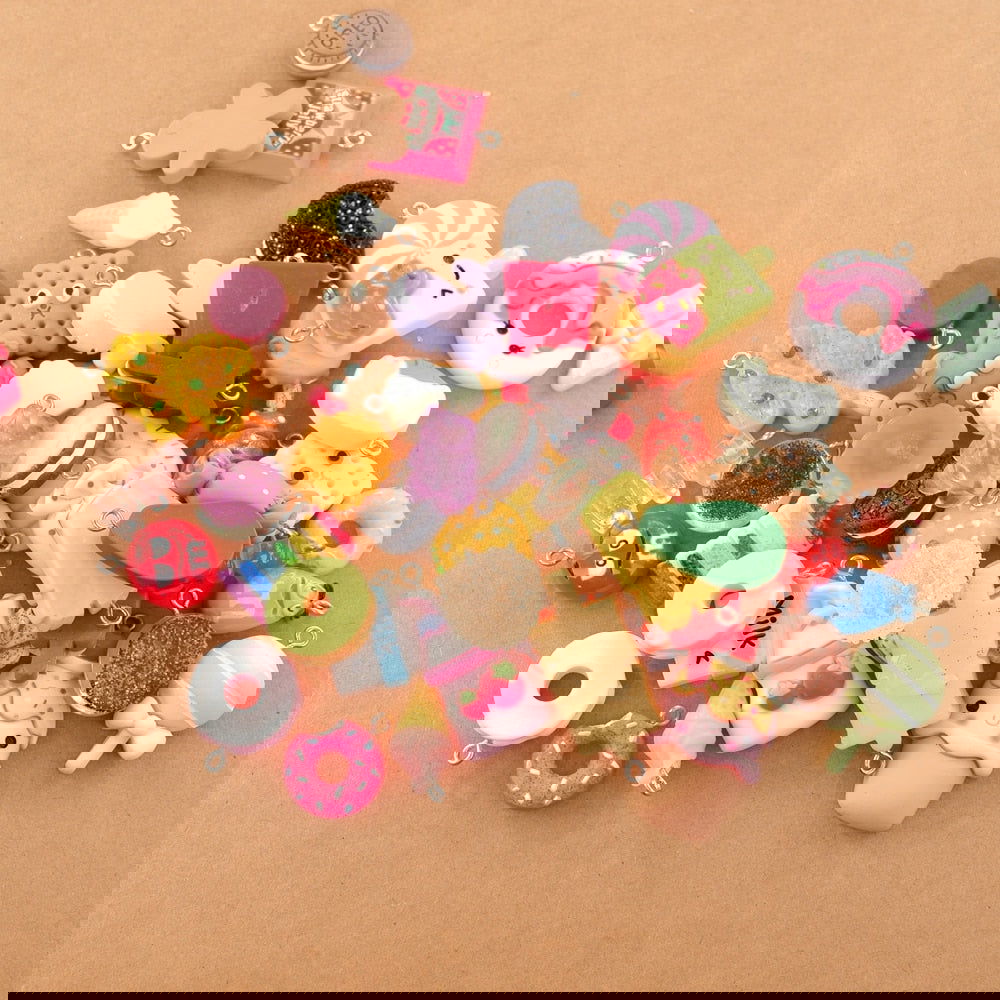 20/30/60/100Pcs/lot By Random Cake Candy Food Charms For Jewelry - Hiccupzz