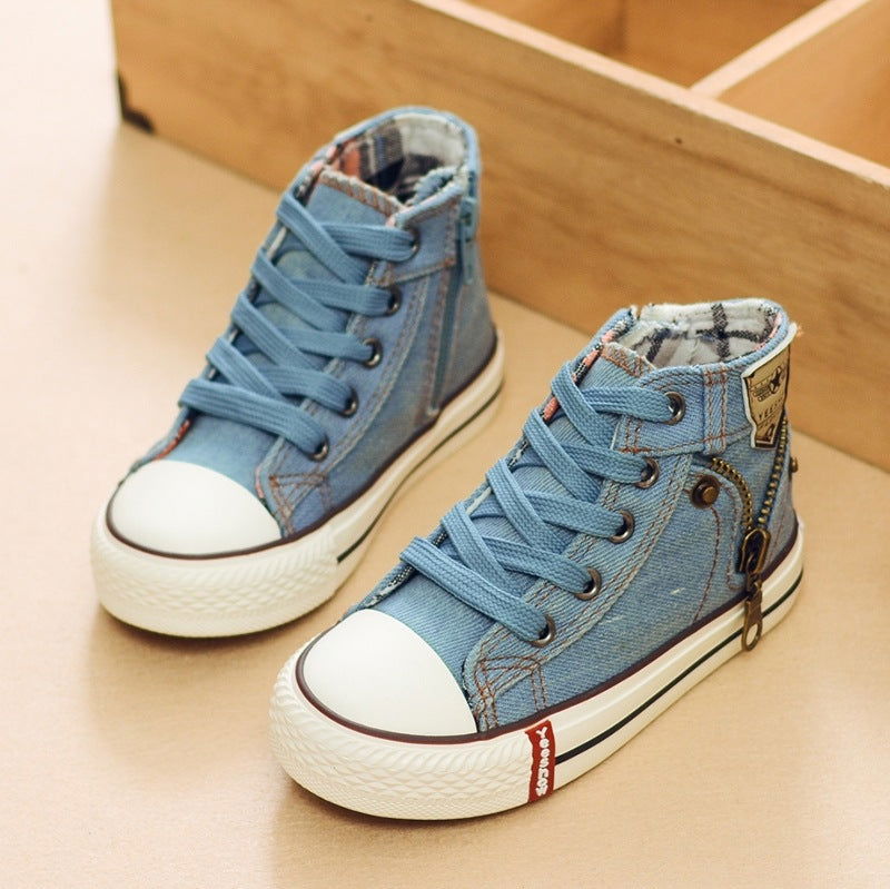 2021 Autumn Expert Skill Children Casual Shoes Boys Girls Sport Shoes Breathable Denim Sneakers Kids Canvas Shoes Baby Boots - Hiccupzz
