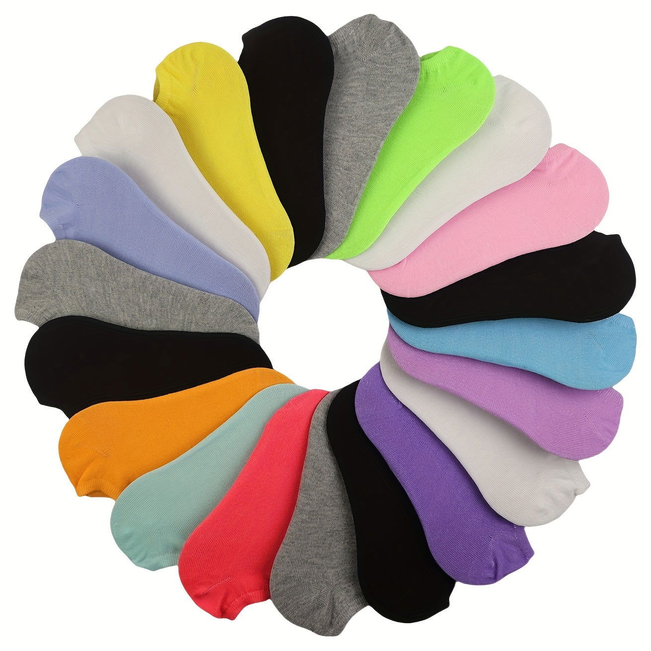 20 Pairs Candy Color Socks, Lightweight & Breathable Low Cut Ankle Socks, Women's Stockings & Hosiery - Hiccupzz