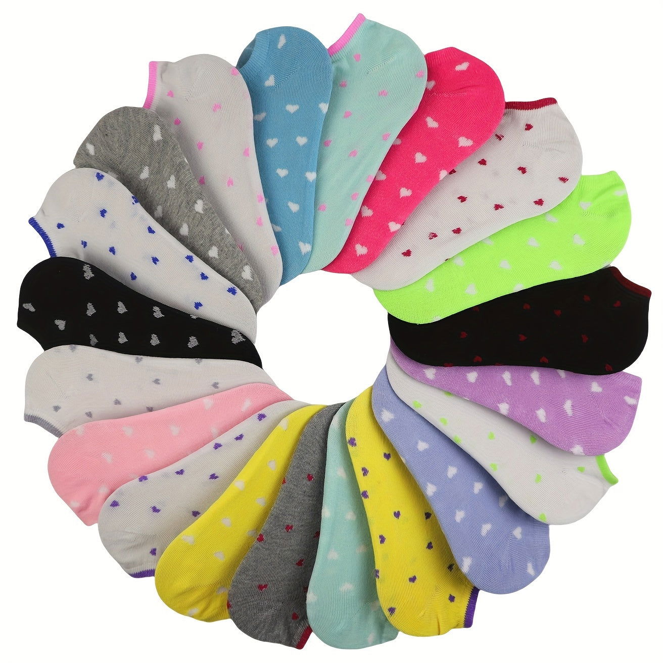 20 Pairs Candy Color Socks, Lightweight & Breathable Low Cut Ankle Socks, Women's Stockings & Hosiery - Hiccupzz