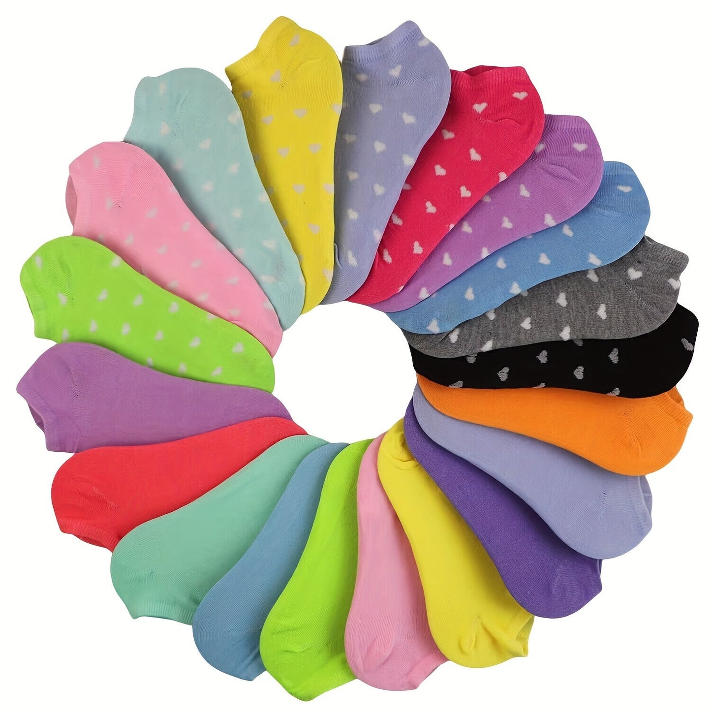 20 Pairs Candy Color Socks, Lightweight & Breathable Low Cut Ankle Socks, Women's Stockings & Hosiery - Hiccupzz