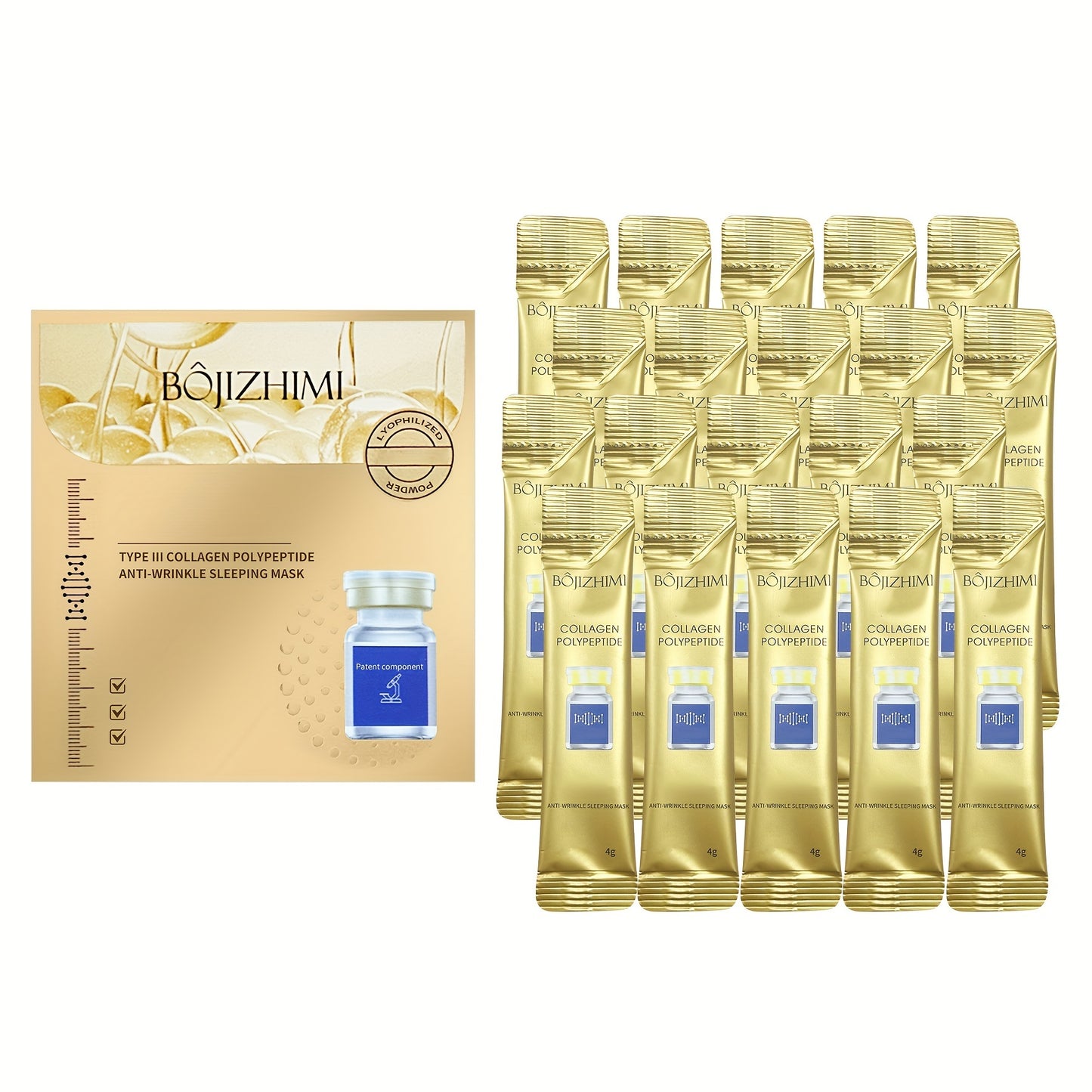 Type III Collagen Polypeptide Anti-Wrinkle Sleeping Mask – Enhances Skin Firmness and Hydration - Hiccupzz