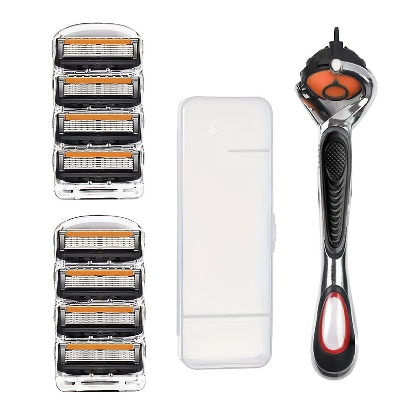 Men's Six-Layer Precision Manual Shaver, Retro Style with Replaceable Blade - Hiccupzz