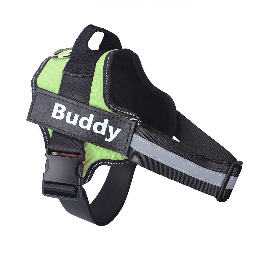 Personalized Dog Harness NO PULL Reflective Breathable Adjustable Pet Harness Vest For Small Large Dog Custom Patch Pet Supplies - Hiccupzz