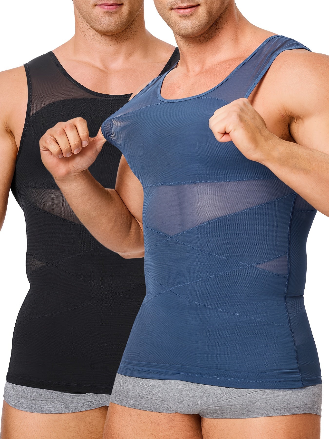 Men's Compression Shirt - Slimming Tummy Shaper Vest Tank Top - Hiccupzz