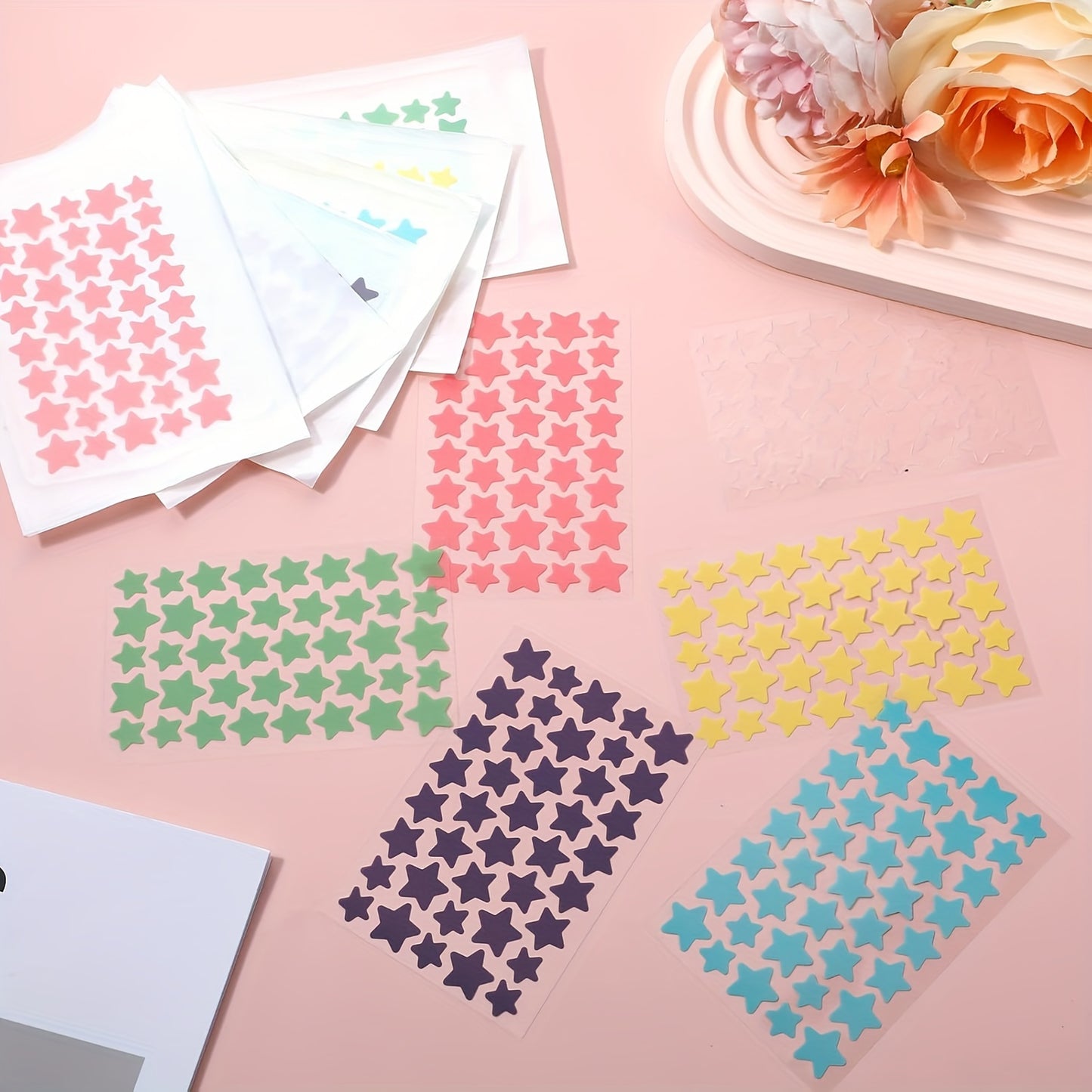 Vibrant Star-Shaped Plastic Appliques: 40/240 Count for DIY Crafts, Scrapbooking, and Party Decor - Reusable and Versatile - Hiccupzz