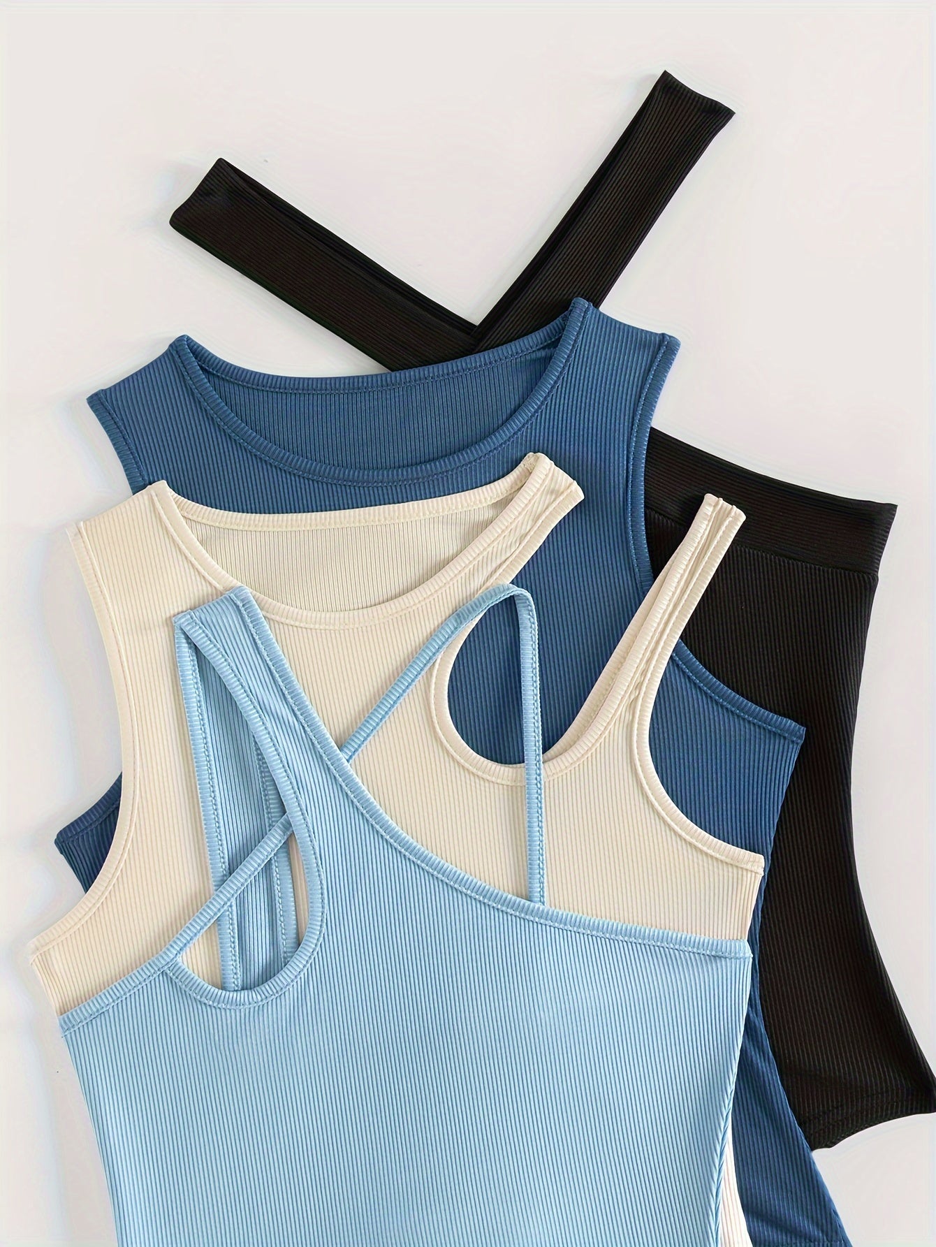 4 pack Trendy Asymmetrical Shoulder Bodysuits for Women - Comfortable and Stylish Solid Bodysuits - Hiccupzz