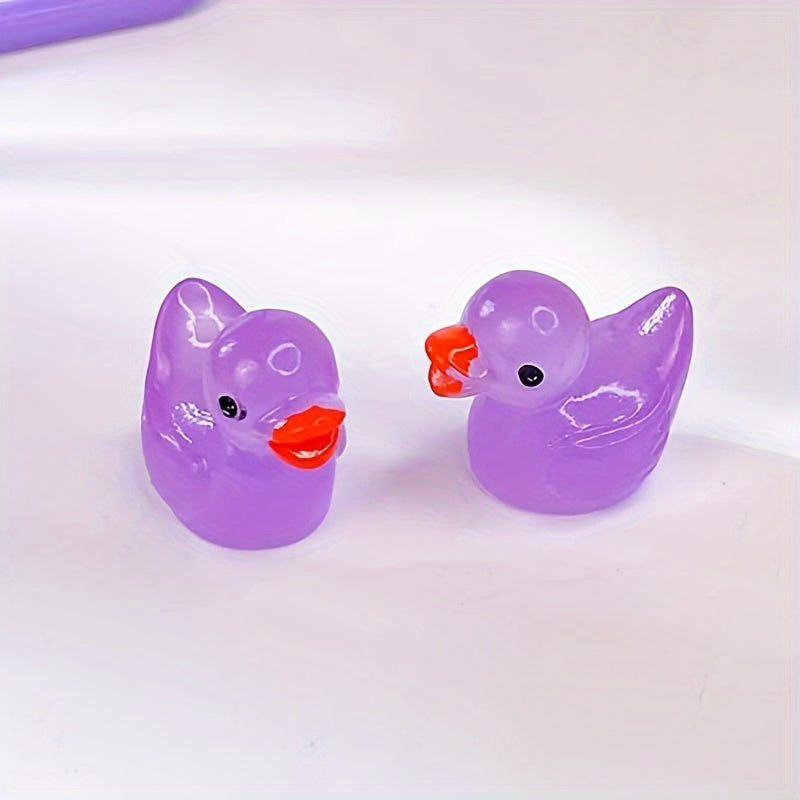 Glow-in-the-Dark Mini Yellow Ducks (5pcs): 3D Resin Garden Decor for DIY Home and Party Decorations - Hiccupzz
