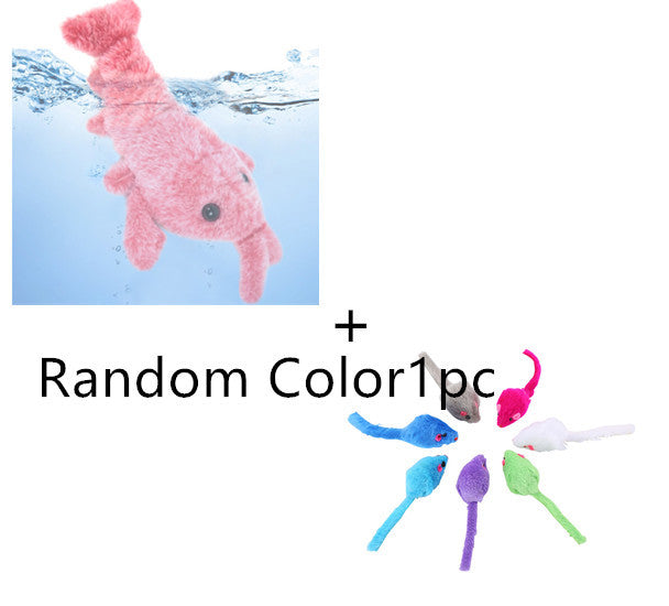 Pet Toys Electric Jumping Shrimp USB Charging Simulation Lobster Funny Cat Plush Pets Toy - Hiccupzz