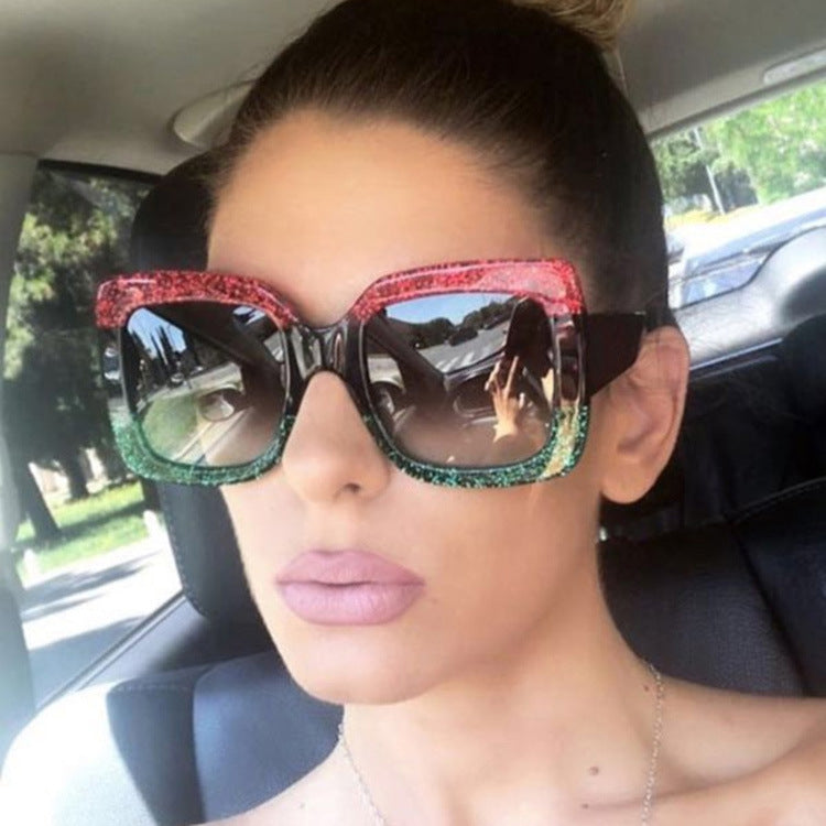 Colorful glitter sunglasses retro sunglasses - Hiccupzz
