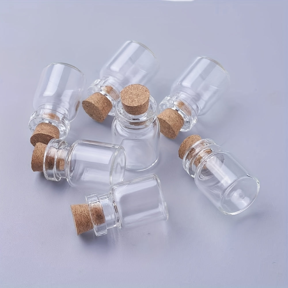 Mini Glass Bottles with Cork Stoppers: Ideal for DIY, Arts & Crafts, and Party Favors (0.51 x 0.71 inches) - Hiccupzz
