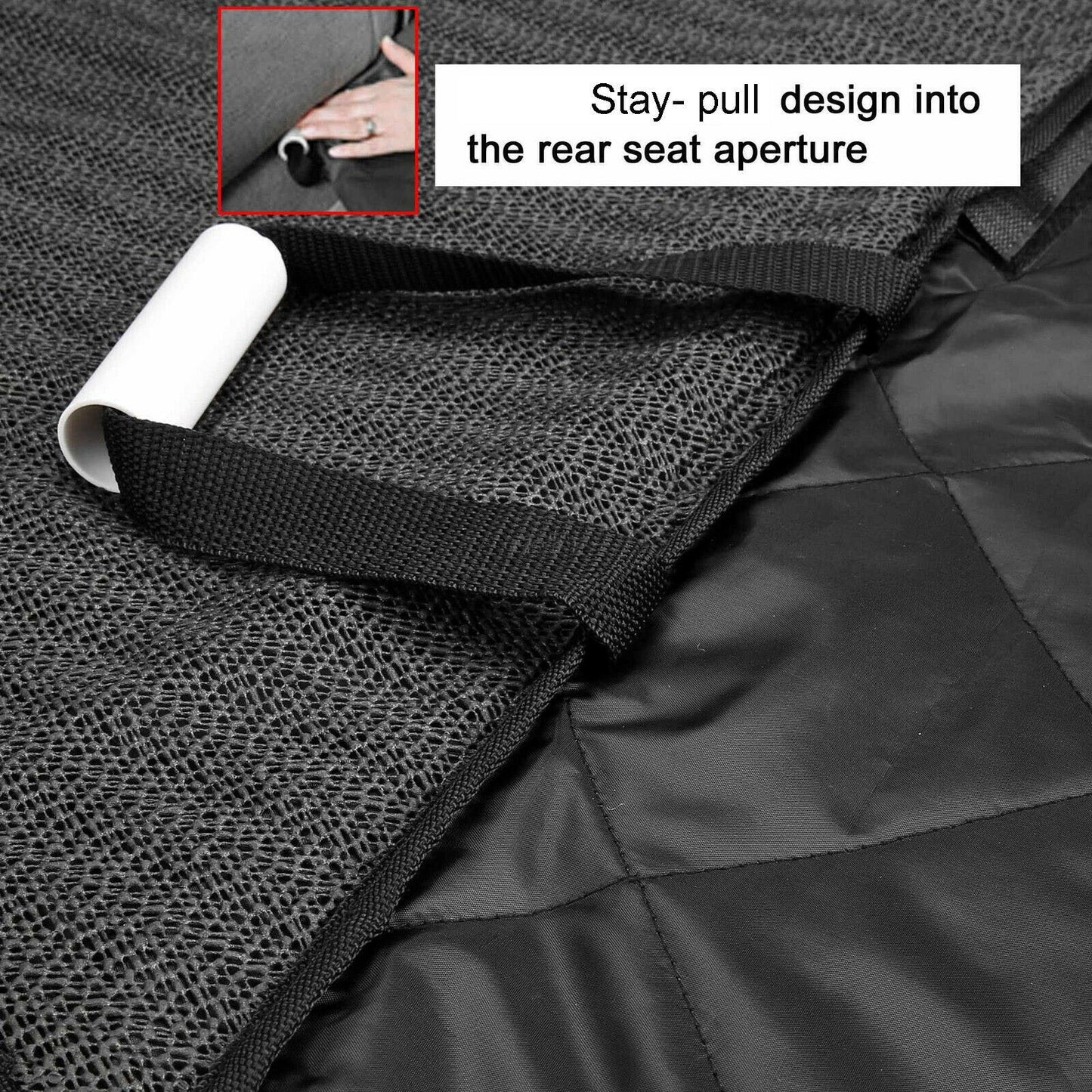 Seat Cover Rear Back Car Pet Dog Travel Waterproof Bench Protector Luxury -Black - Hiccupzz