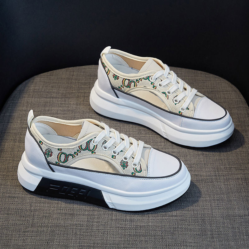 Women's Casual Canvas Shoes With Thick Soles - Hiccupzz