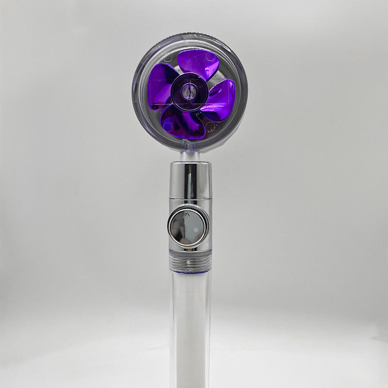 Shower Head Water flow 360 Degrees Rotating With Small Fan ABS Rain High Pressure Spray Nozzle Bathroom Accessories - Hiccupzz