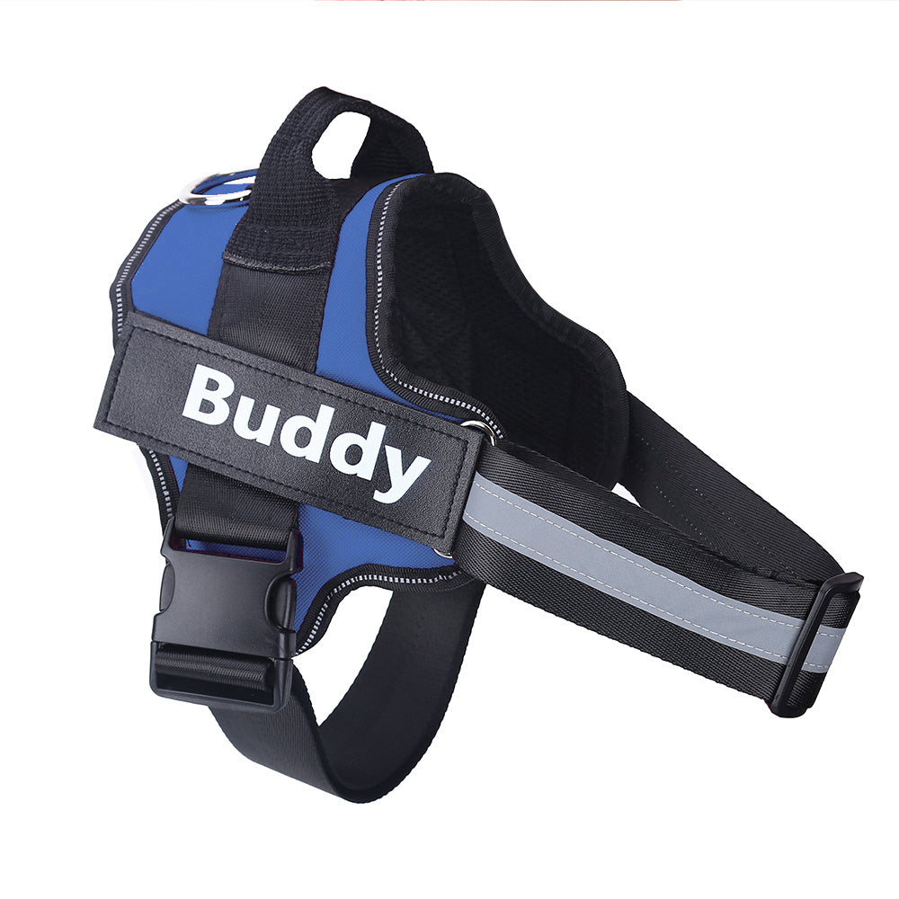 Personalized Dog Harness NO PULL Reflective Breathable Adjustable Pet Harness Vest For Small Large Dog Custom Patch Pet Supplies - Hiccupzz