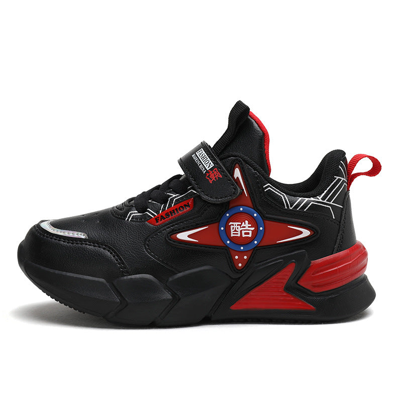 Children's basketball shoes with leather surface - Hiccupzz
