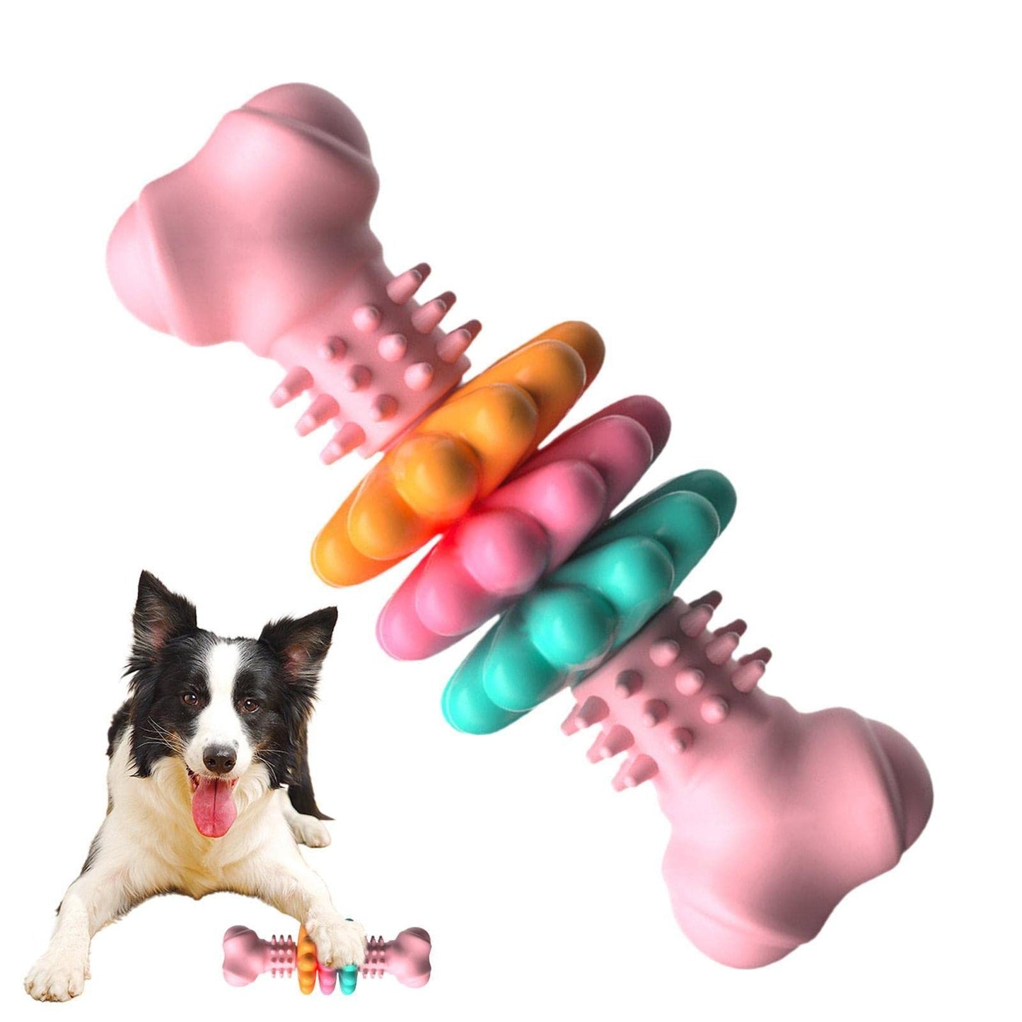 Dog Chew Toy Dog Bone Type Dogs Teeth Cleaning Toys Indestructible TPR Bone Chewing Bite Resistant Teething Toys Pet Products - Hiccupzz