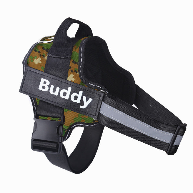 Personalized Dog Harness NO PULL Reflective Breathable Adjustable Pet Harness Vest For Small Large Dog Custom Patch Pet Supplies - Hiccupzz