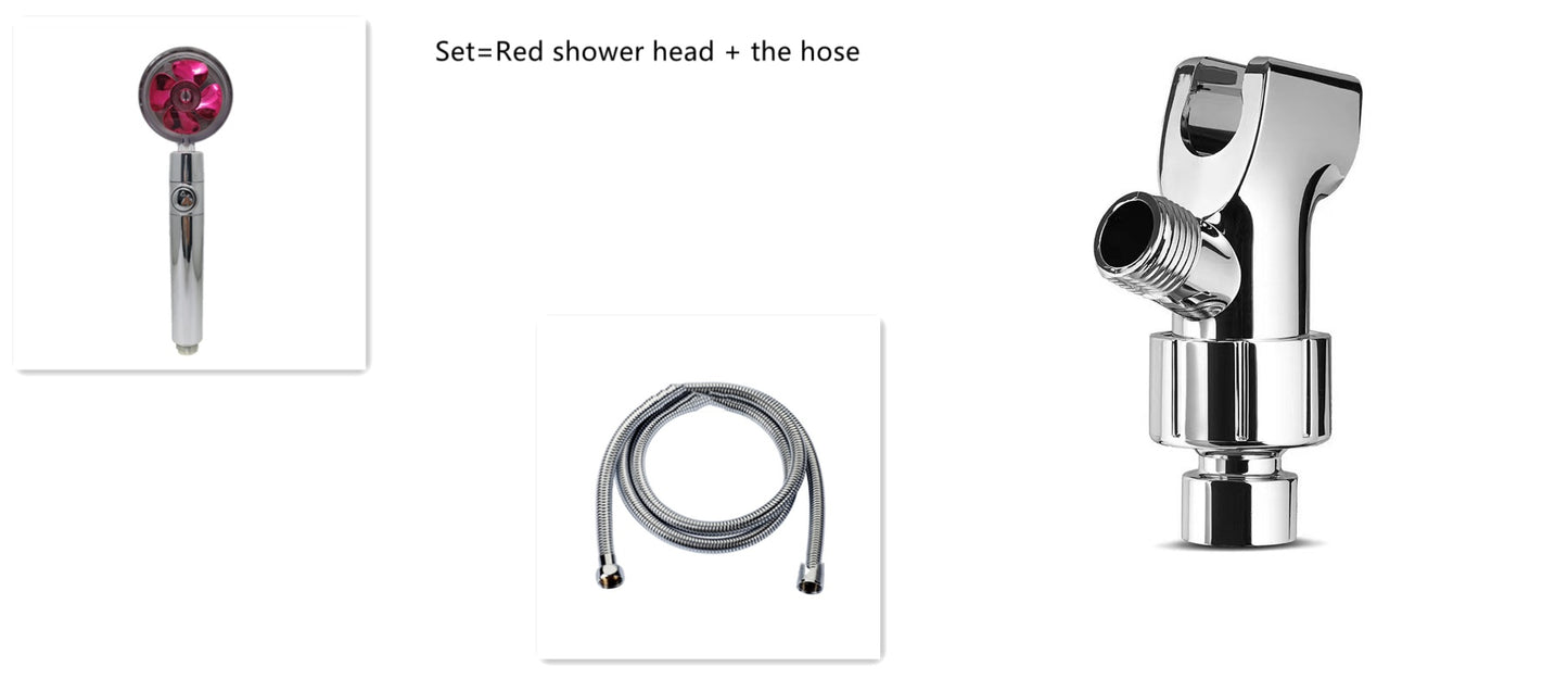 Shower Head Water flow 360 Degrees Rotating With Small Fan ABS Rain High Pressure Spray Nozzle Bathroom Accessories - Hiccupzz