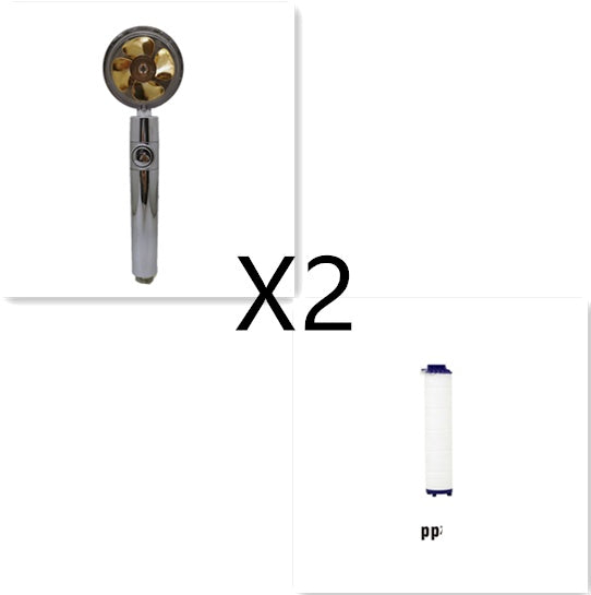 Shower Head Water flow 360 Degrees Rotating With Small Fan ABS Rain High Pressure Spray Nozzle Bathroom Accessories - Hiccupzz