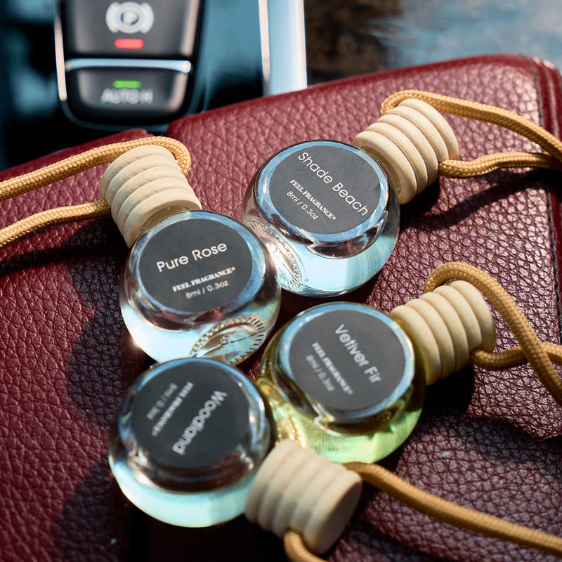 Puer Rose - 8ml Car Air Freshener Automotive Scents. Car Air Freshener with 30-Day Long-Lasting Fragrance. Hanging Diffuser Bottles Remove Auto Odor. Home Deodorizer. (1, 2, 4 Bottles) - Hiccupzz