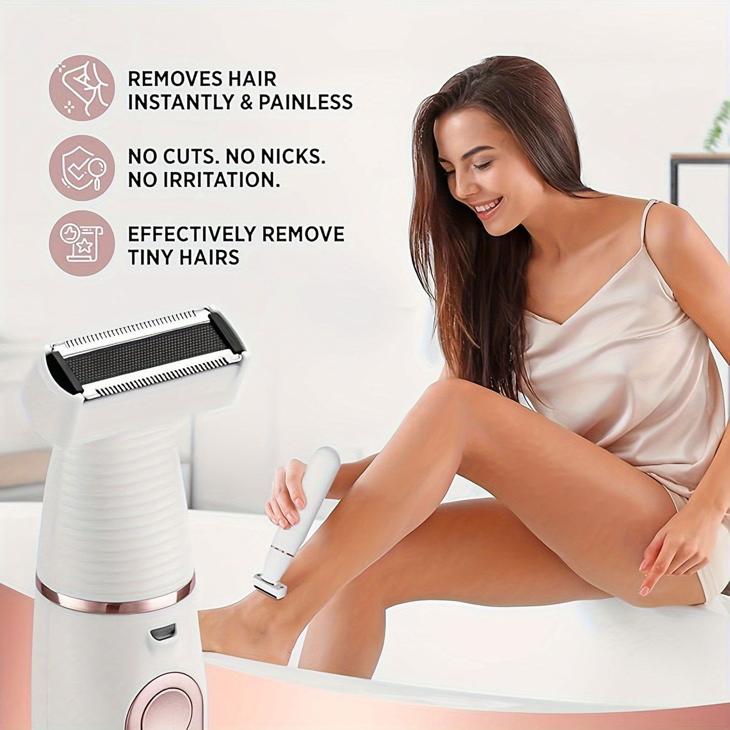 2 in 1 USB Rechargeable Electric Shaver Razors for Women, Painless Body Razors and Facial Hair Remover - Hiccupzz