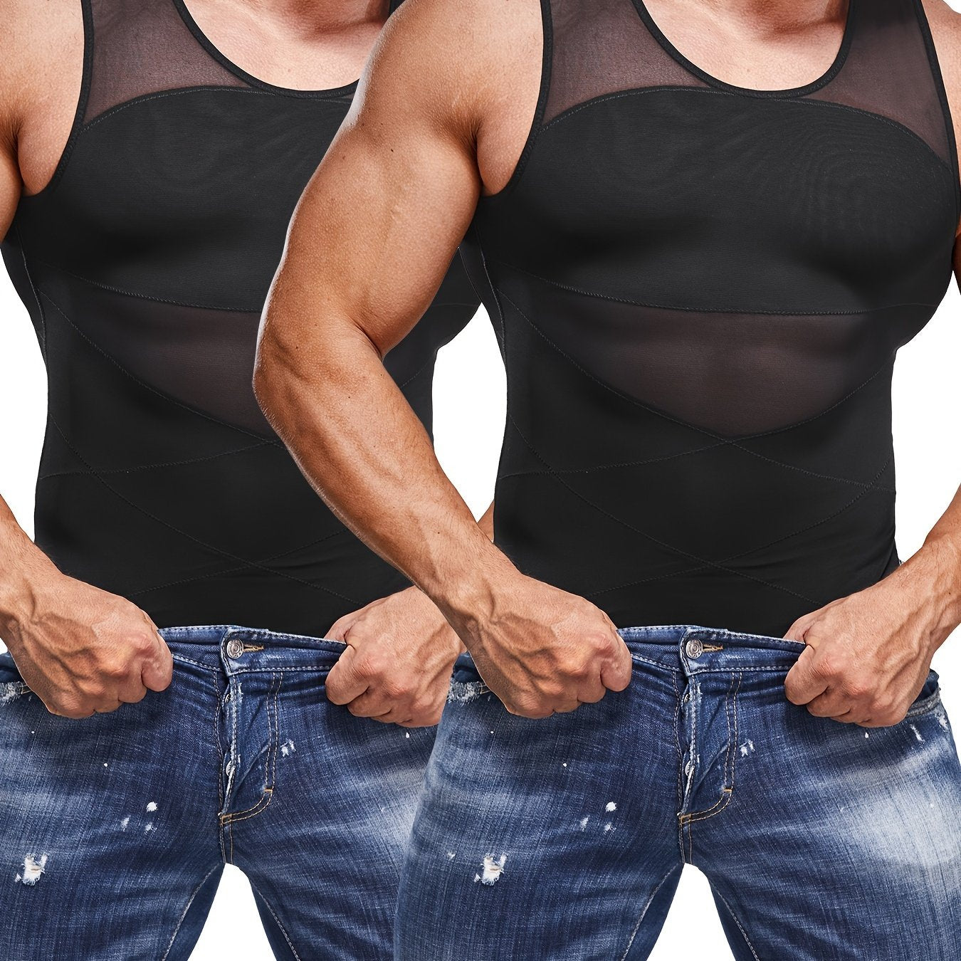 Men's Compression Shirt - Slimming Tummy Shaper Vest Tank Top - Hiccupzz